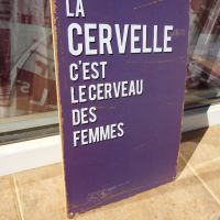 Метална табела надпис за мозъка на жените мозъци френски език, снимка 2 - Декорация за дома - 45710971