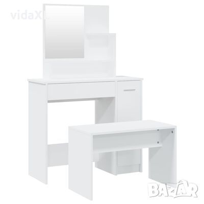 vidaXL Комплект тоалетка, бяла, 86,5x35x136 см(SKU:3114147, снимка 1