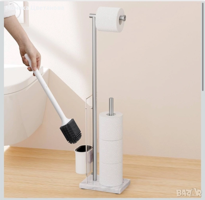 Стойка за тоалетна хартия с четка , снимка 1