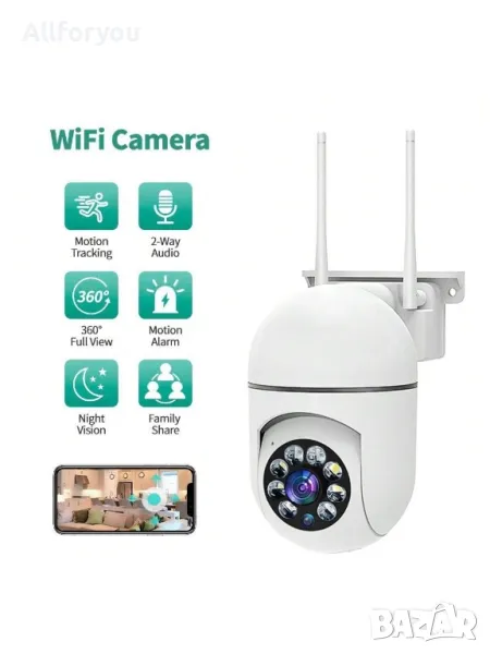 Безжичка  въртяща Wifi camera камера , снимка 1