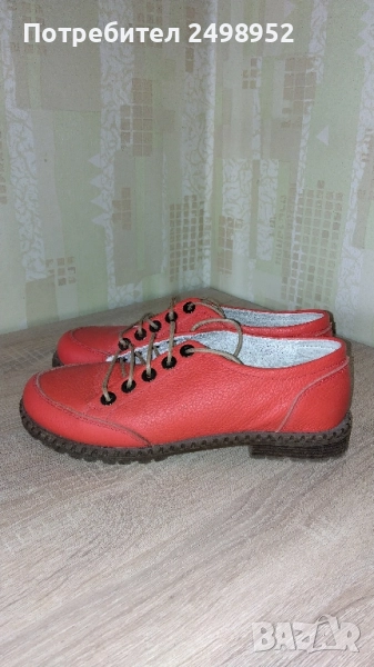 Дамски ежедневни обувки от естествена кожа в оранжев цвят ,,Gabina", Размер 38, снимка 1