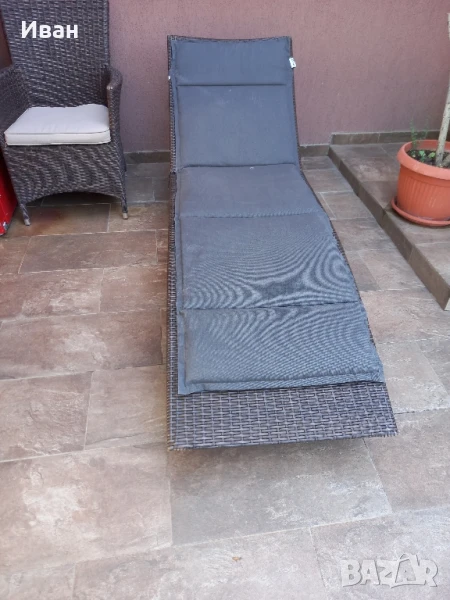 Алуминиев Ратанов шезлонг , снимка 1