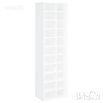 vidaXL Шкаф за обувки, бял, 54x34x183 см, инженерно дърво（SKU:800369）, снимка 1