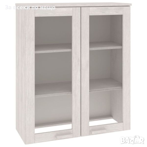 Надстройка за шкаф, бяла, 85x35x100 см, бор масив, снимка 1