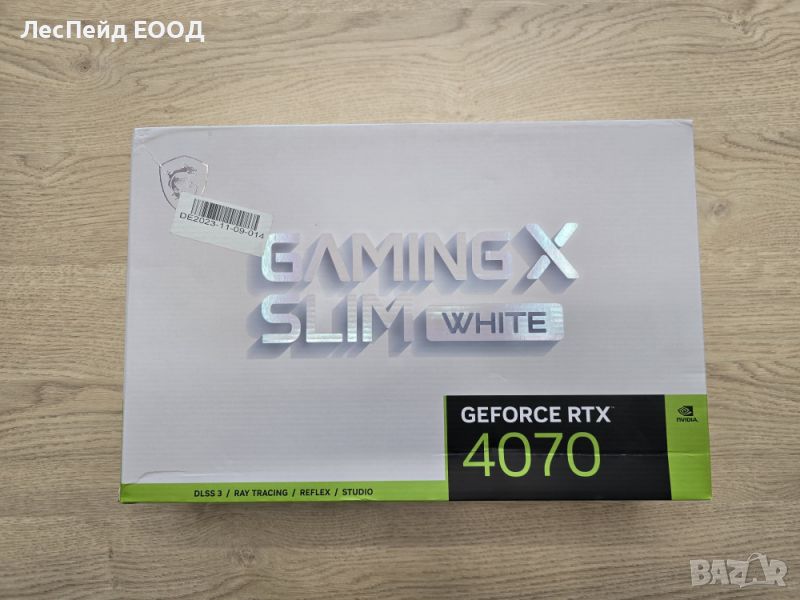 MSI RTX4070 GAMING X SLIM WHITE 12GB GDDR6X HDMI 3xDP, снимка 1