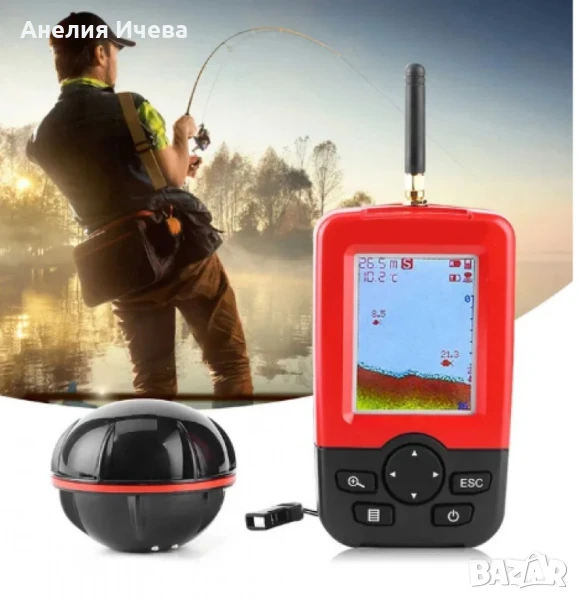 Сонар за риболов Sonar Fish Finder XJ-01, LCD екран, Безжичен сонарен сензор 100 м, снимка 1