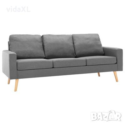 vidaXL 3-местен диван, светлосив, текстил(SKU:288713, снимка 1