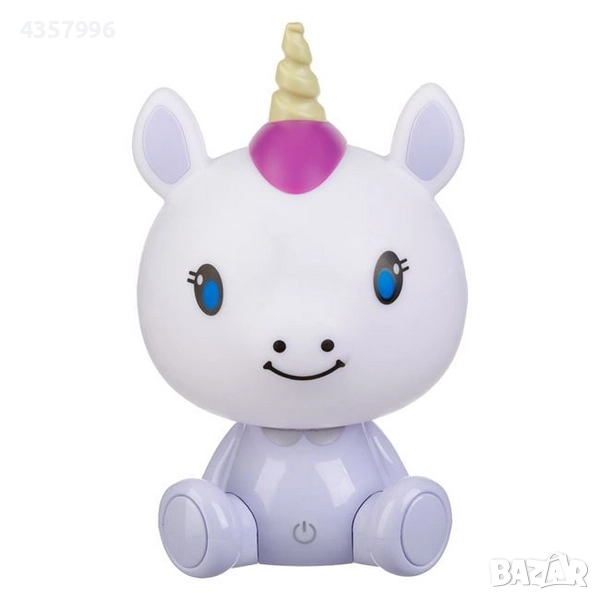 Детска нощна лампа Еднорог, 3 нива на яркост, USB, Бял , снимка 1