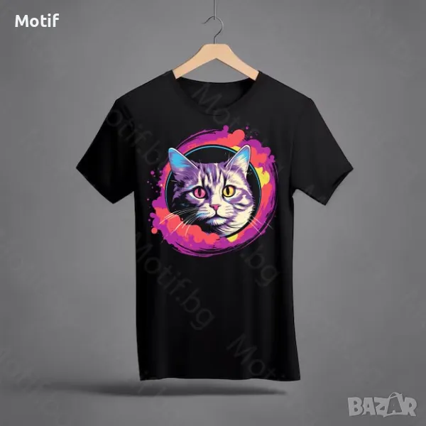 Тениска с щампа КОТКА Британска късокосместа котка / British Shorthair Cat T-shirt , снимка 1