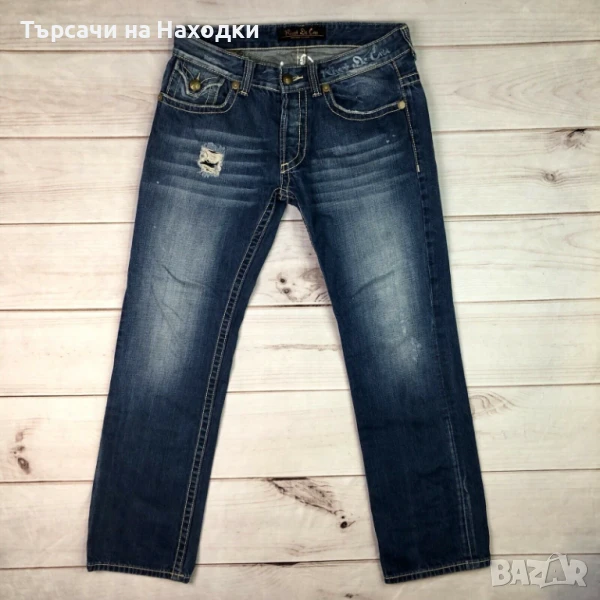 $138 Мъжки дънки Rivet De Cru Men's 32x33 Straight Leg Jeans Distressed, снимка 1