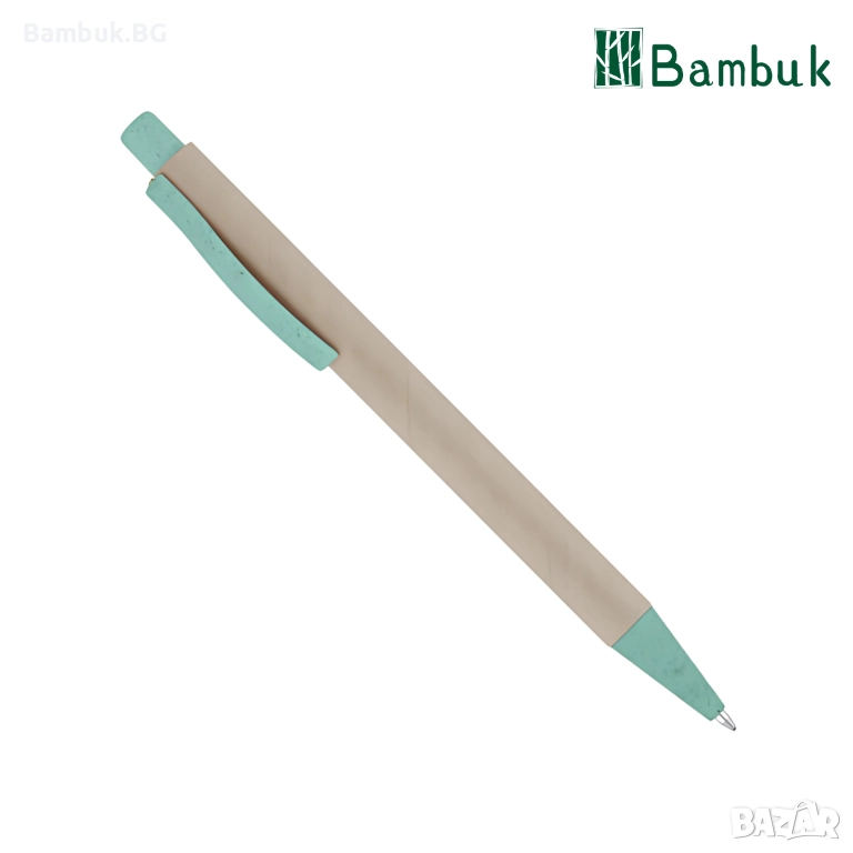 Еко химикалка с дървен клипс, снимка 1