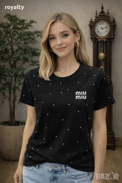 Miu Miu Черна Нова Дамска Тениска , снимка 1