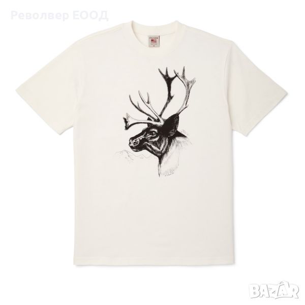 Тениска Filson - Pioneer Graphic, в цвят Off-White/Caribou, снимка 1