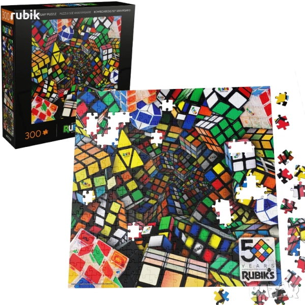 Настолен пъзел Rubik's Cube 50th Anniversary - All Puzzles (300 части), снимка 1