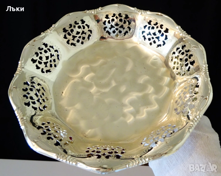 Посребрена фруктиера,съд за сервиране,ажур. , снимка 1