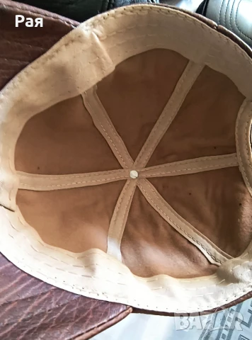 Мъжка кожена   шапка с козирка , снимка 3 - Шапки - 50812455