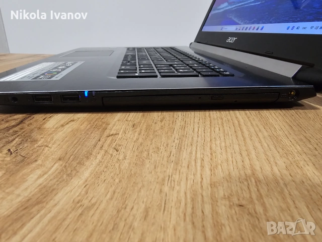 Лаптоп Acer Aspite 5 17.3 инча | Intel i5 8250U 4x3.40 Ghz|12GB RAM|512GB SSD + 1TB HDD | Windows 11, снимка 6 - Лаптопи за дома - 53596453