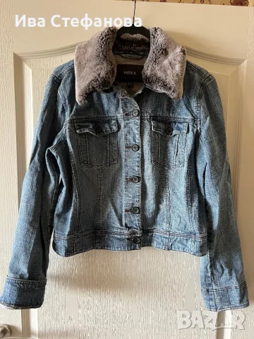 Дамско ново  дънково яке деним  Mexx с махаща пухена кожена яка