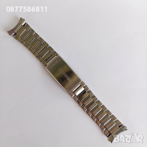 СТОМАНЕНА ВЕРИЖКА ЗА ЧАСОВНИК CASIO С ИЗВИТИ НАКРАЙНИЦИ.ВЕРИЖКИ ЗА ЧАСОВНИЦИ КАСИО С ИЗВИТИ ПЛАСТИНИ, снимка 6 - Каишки за часовници - 51614733