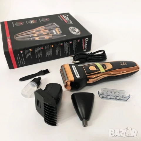Електрическа самобръсначка Geemy GM-595 3в1, самобръсначка, тример за подстригване, нос, уши, снимка 5 - Електрически самобръсначки - 51336059