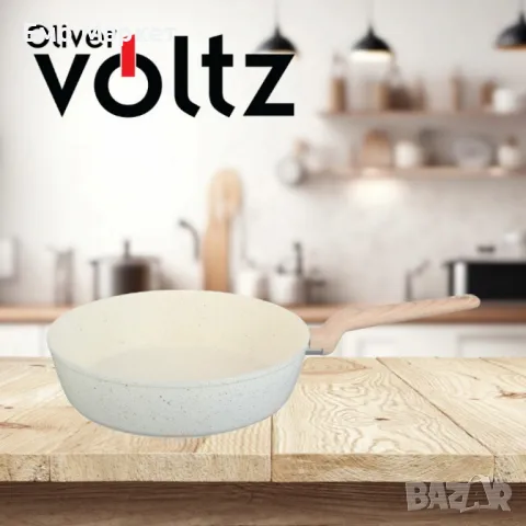 Тиган Voltz Nice 24x6.3см., 28x6.8см., Дълбок, Кован алуминий, Мраморно покр., Индукция, снимка 2 - Съдове за готвене - 50176658