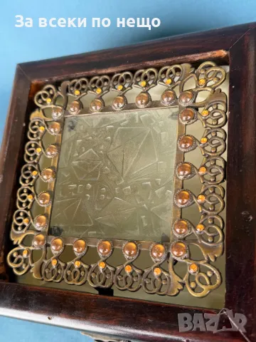 Стара дървена кутия за бижута, снимка 3 - Антикварни и старинни предмети - 49745368