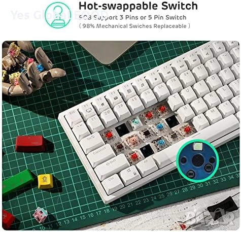 RK Royal Kludge RK84 75% Wireless RGB BT/2.4G, снимка 3 - Клавиатури и мишки - 53616926