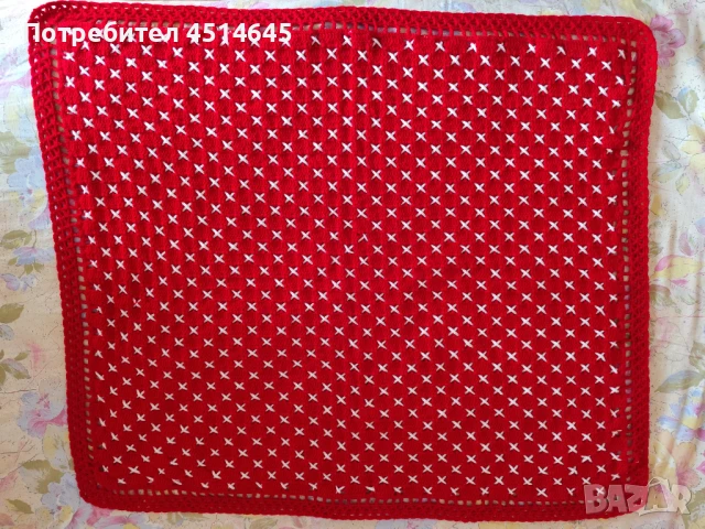 Ръчно плетена НОВА 100/90 бебешка пелена 