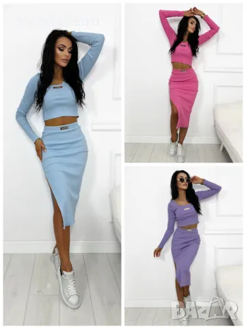 Дамски комплект от две части пола и горнище Golden Hour, 3цвята 