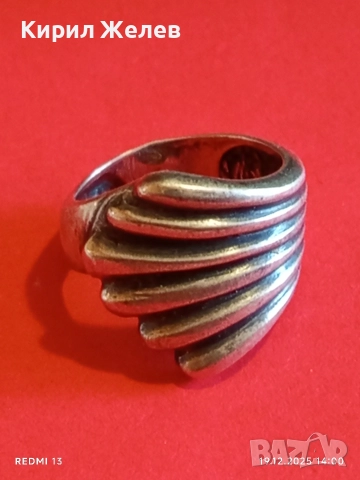 Винтидж сребърен пръстен АРТ ДЕКО стил ажурен майсторска изработка 48058, снимка 6 - Пръстени - 52847486