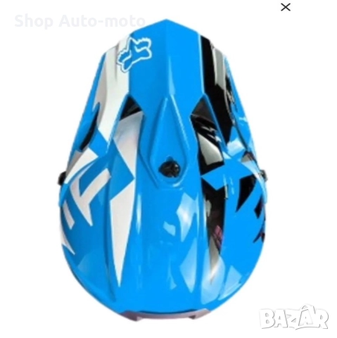 Кросова каска Automat, За мотор, Атв, Вело, S и M размер, Син-бял, снимка 5 - Аксесоари и консумативи - 52817095