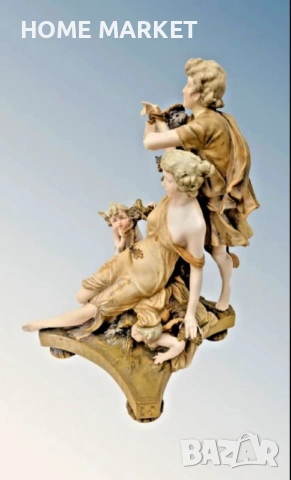 Ernst Wahliss Austria  Circa 1890 “ Любовни игри “ - великолепна композиция , снимка 8 - Антикварни и старинни предмети - 53524790