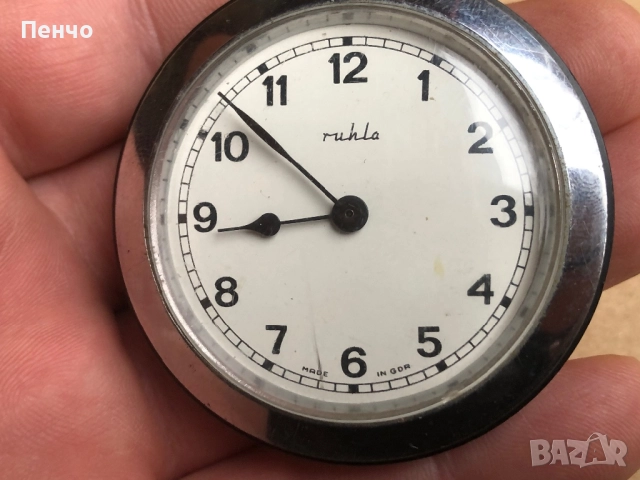 стар джобен часовник "Ruhla" - Made in GDR, снимка 4 - Антикварни и старинни предмети - 52508506