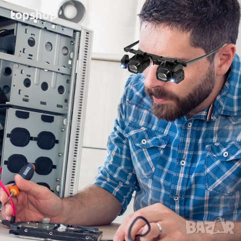 Нови XEERUN LED лупи за увеличаване с фенер 2.0X 6.0X 10.0X 24.0X увеличение за бижутери, шиене и др, снимка 5 - Части и Платки - 51799910