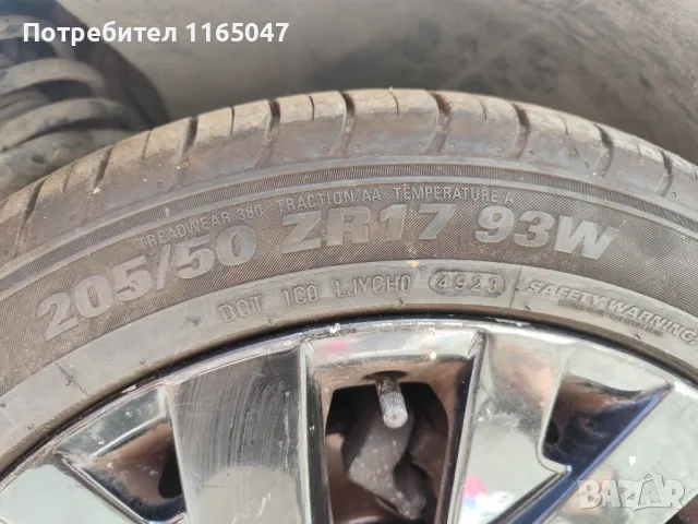 Джанти Citroen 17" 4х108 6,5J ET19 с четири нови летни гуми Kumho. Гумите са нови на 2000км., снимка 3 - Гуми и джанти - 47094374