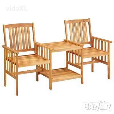 vidaXL Градински столове с маса за чай, 159x61x92 см, акация масив(SKU:45933