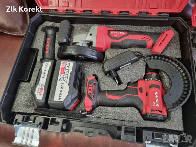 Винтоверт и ъглошлайф на батерия Raider