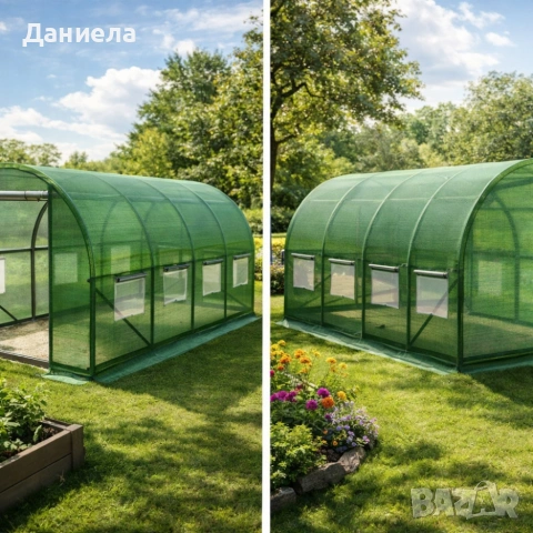 Градинска четирисегментна оранжерия - професионална защита за вашите култури - 4 х 2,5 х 2м, снимка 2 - Други стоки за дома - 53615716