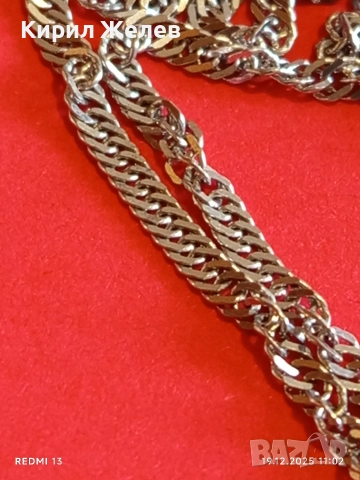 Ефектно сребърно колие финно нежно майсторска изработка 44342, снимка 2 - Колиета, медальони, синджири - 52845755