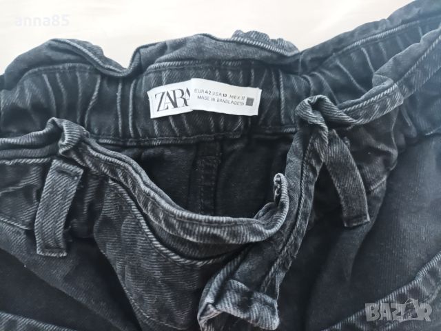 Къси черни дънкови панталонки ZARA , снимка 3 - Къси панталони и бермуди - 46609441