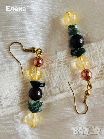 Комплект от оникс и лава в цикламено, снимка 8 - Бижутерийни комплекти - 54087612