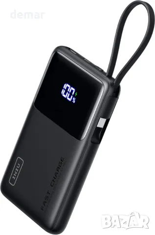 Външна батерия INIU, 10000 mAh Power Bank с изходно-входен USB-C кабел, 20 W, P61L-E1, снимка 1 - Външни батерии - 48849899