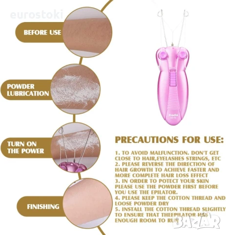 CAPMESSO Електрически епилатор за жени, самобръсначка за премахване на окосмяване по лице, снимка 5 - Епилатори - 51230922