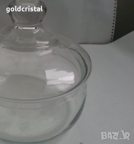 кристална купа бонбониера с капак, снимка 4 - Антикварни и старинни предмети - 17478687