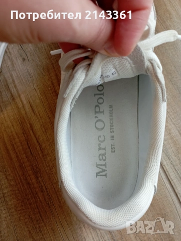 Спортни бели кожени обувки Марко Поло стелка 26,5см , снимка 6 - Кецове - 53925182