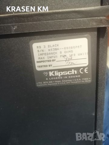 klipsch ks 3BK., снимка 2 - Тонколони - 45641680