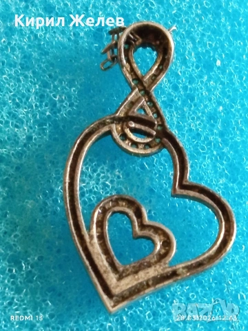 Сребърна висулка във формата на сърце ❤️ с символ безкрайност и цирконий нежно бижу 52927, снимка 7 - Колиета, медальони, синджири - 54005259