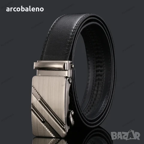 Мъжки кожени колани от изкуствена кожа с метална катарама 120см, 12 модела , снимка 8 - Колани - 51058285