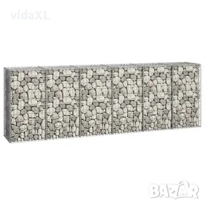 vidaXL Габионна стена с капаци, поцинкована стомана, 300x50x100 см(SKU:143592), снимка 2 - Други - 48558228