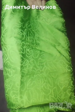 Луксозен Плат Сатен ,цвят зелен , снимка 5 - Платове и дамаски - 41835997
